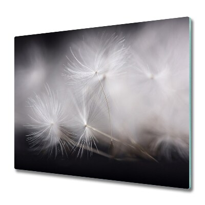 Sklenená doska na krájanie Biele semená fúzačov