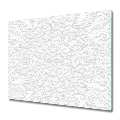 Sklenená doska na krájanie Biele ornamenty