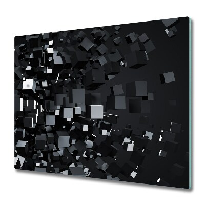 Doska na krájanie Abstraktné čierne 3D kocky