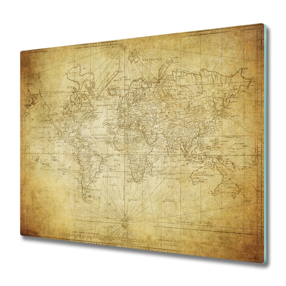 Sklenená doska na krájanie Historická mapa sveta