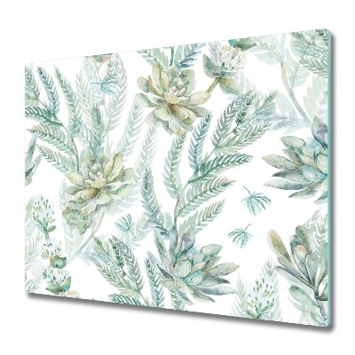 Sklenená doska na krájanie Vzor kvetov a listov