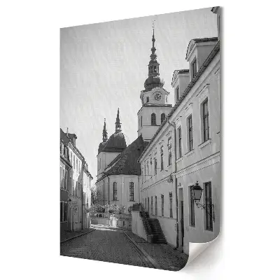 Retro plagát Čaro starého mesta v monochromatickom štýle