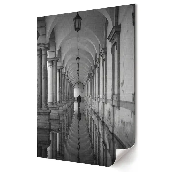 Plagát Osamelá cesta v monochromatickom svete