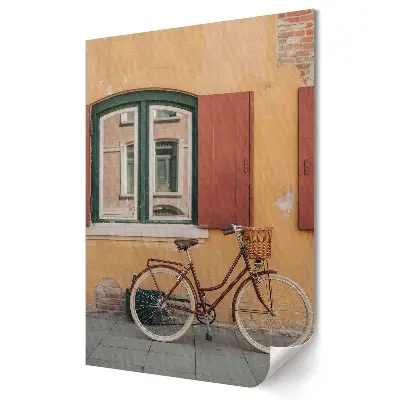 Plagát do obývačky Očarujúci bicykel pri farebnej stene