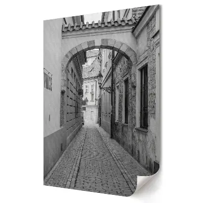 Retro plagát Očarujúca ulička v monochromatickom vyhotovení