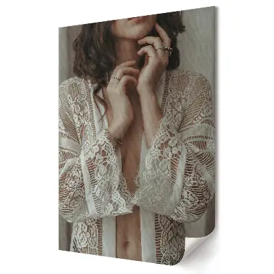 Retro plagát Elegancia v čipkovanej šatke