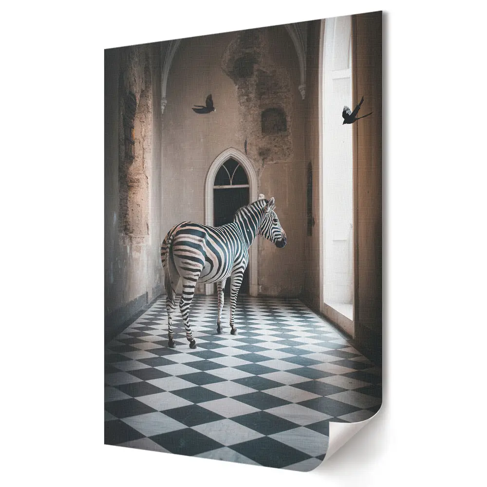 Plagát do obývačky Zebra v tajomnom interiéri