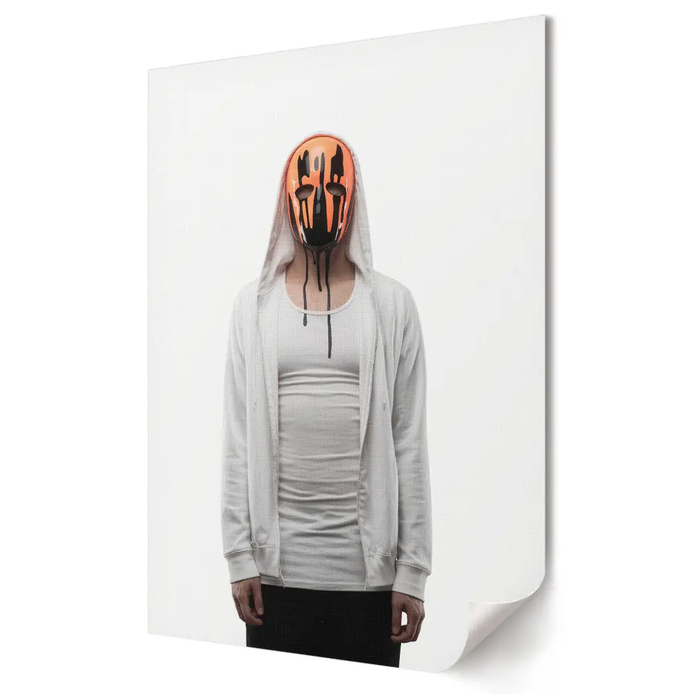 Retro plagát Záhadná postava s graffiti maskou
