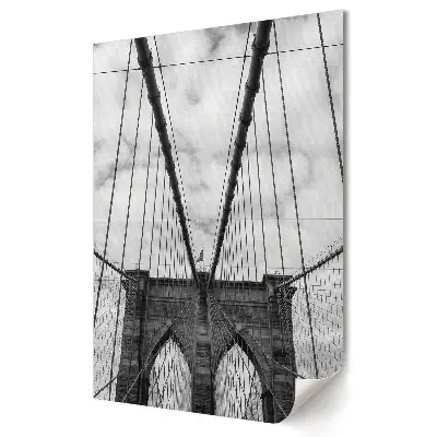 Plagát do obývačky Brooklynský most v čiernobielej perspektíve