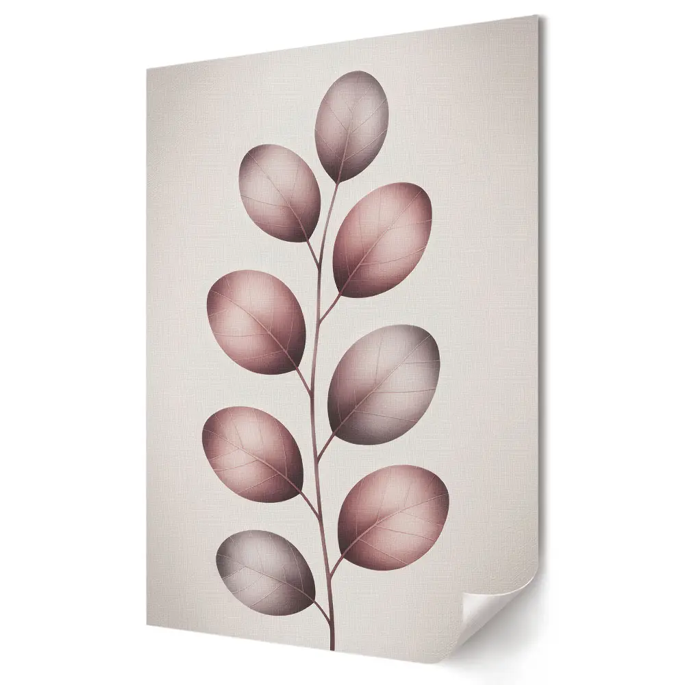 Plagát do obývačky Jemné listy v pastelových odtieňoch