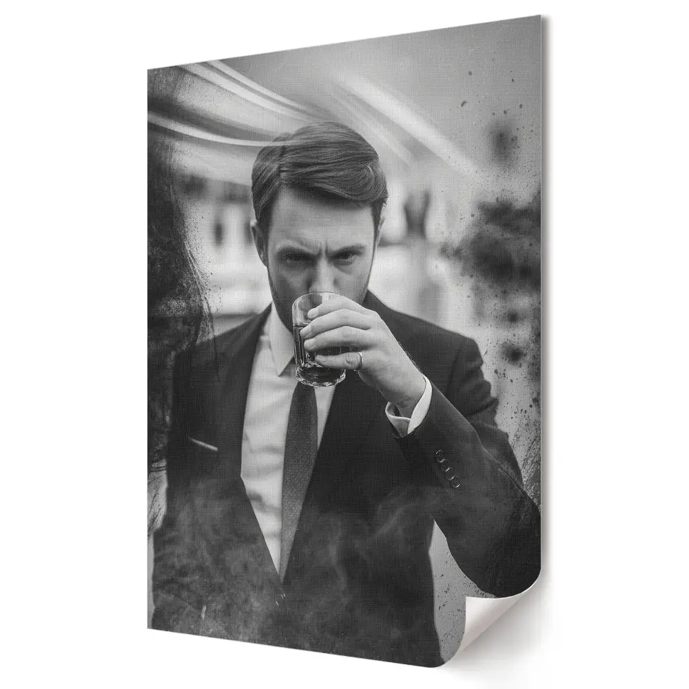 Plagát do obývačky Elegancia v čiernej a bielej farbe