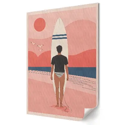 Retro plagát Surfovacie sny na pláži Sunset Beach