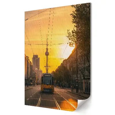 Plagát do obývačky Západ slnka nad berlínskou električkou