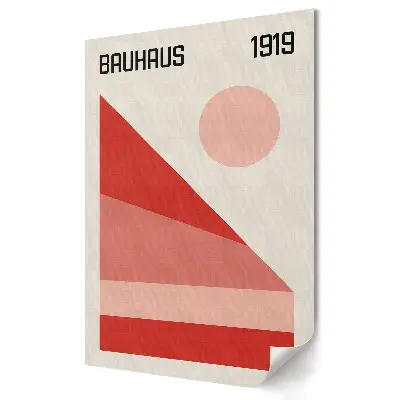 Minimalistický plagát Bauhaus 1919 s geometriou a farbou