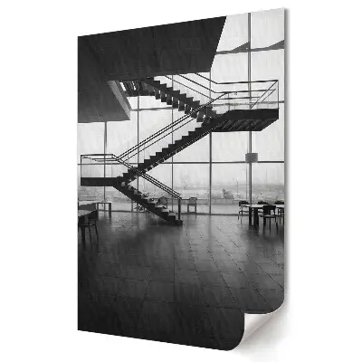 Retro plagát Moderné schodisko v monochromatickom štýle