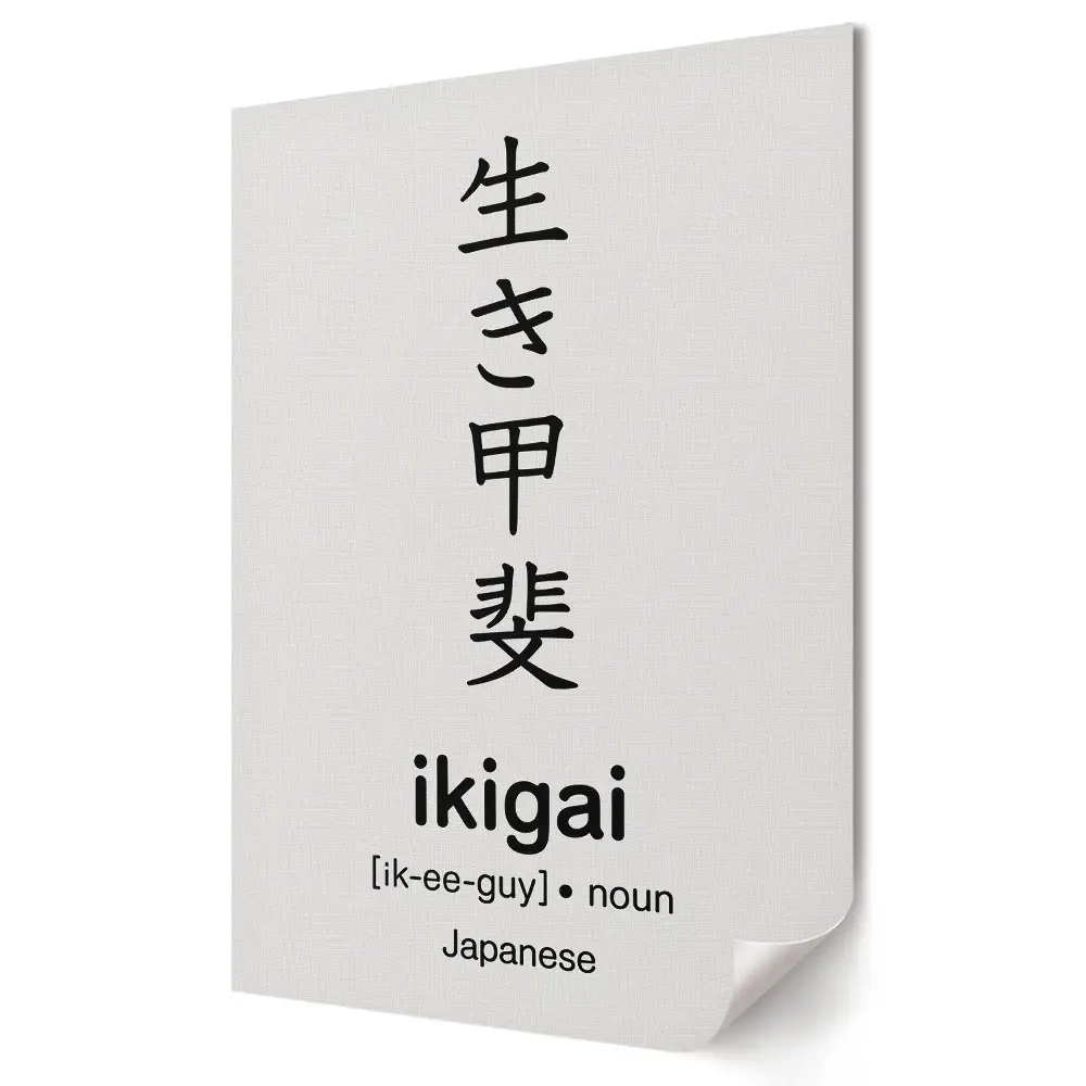 Retro plagát Nájdite si v živote svoje ikigai