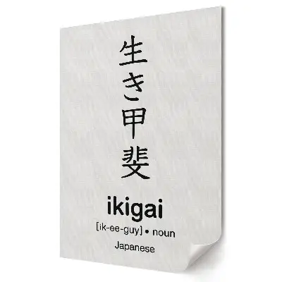 Retro plagát Nájdite si v živote svoje ikigai