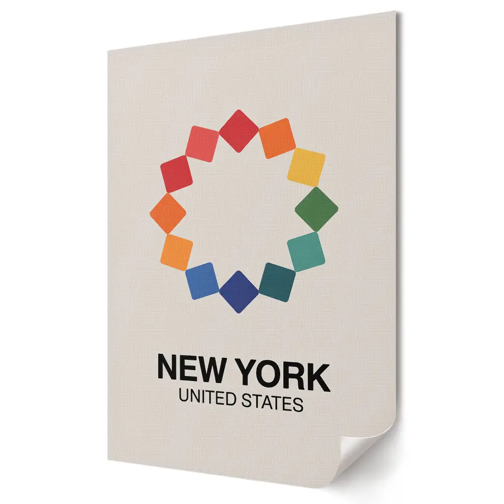 Plagát do obývačky Farebná mapa New Yorku