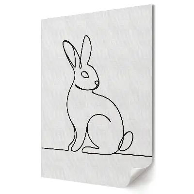 Retro plagát s minimalistickým obrysom králika v čiarach
