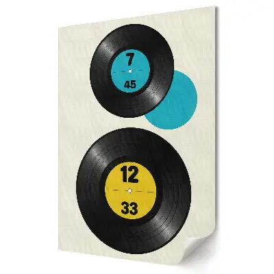 Retro plagát Hudobné tempo na vinylových platniach