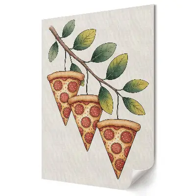 Plagát do obývačky Pizza na konári veselého stromu