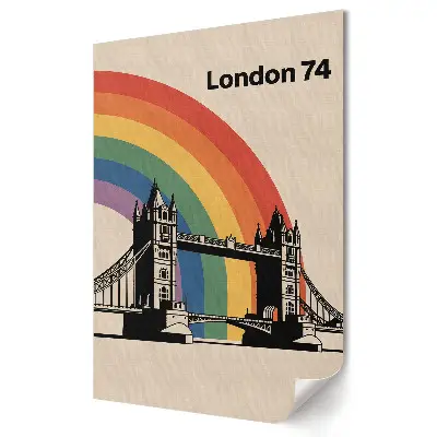 Retro plagát Dúhový Londýn s Tower Bridge