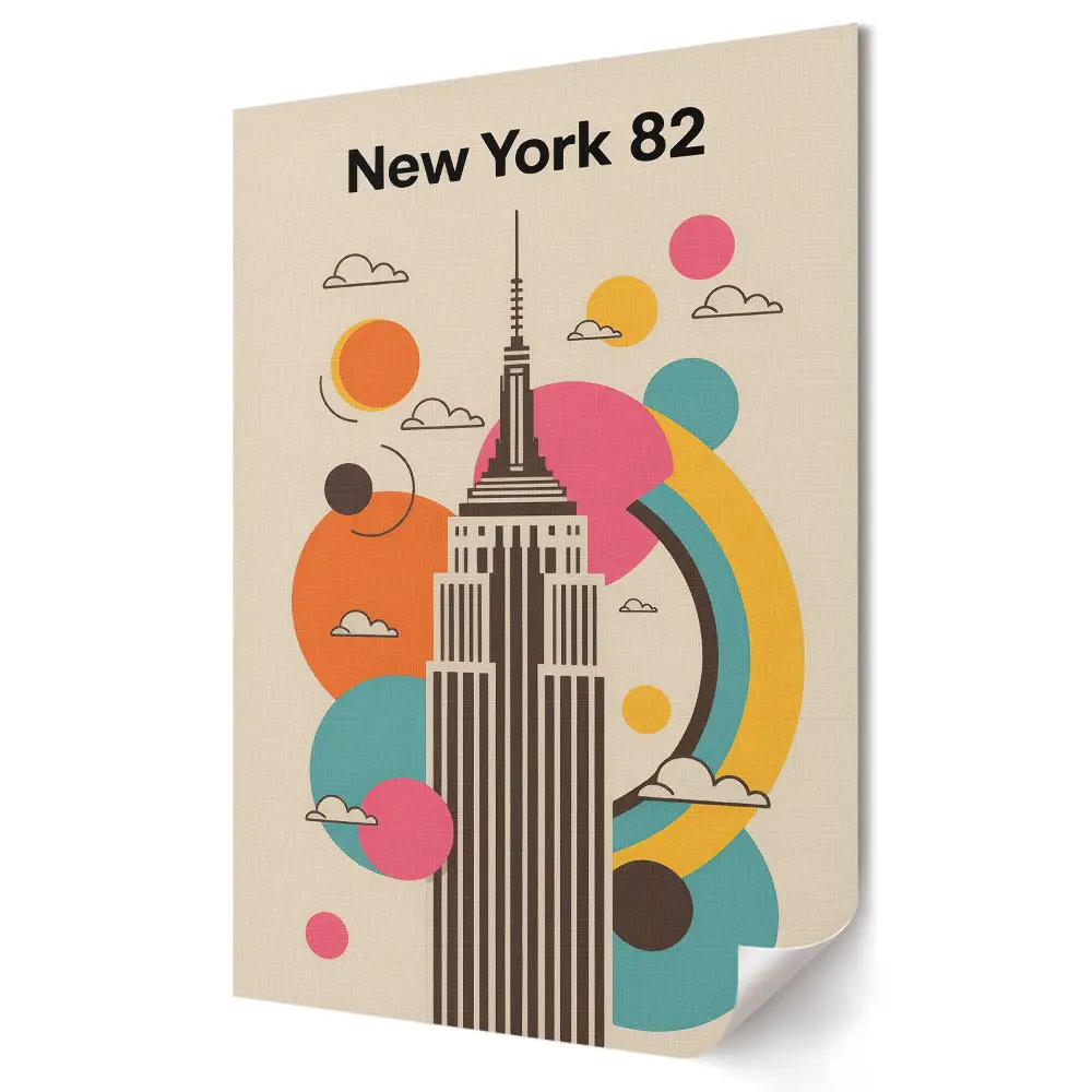 Plagát do obývačky s modernou grafikou Empire State Building