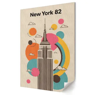 Plagát do obývačky s modernou grafikou Empire State Building