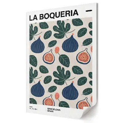 Plagát s motívom fíg z trhu La Boqueria