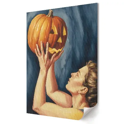 Retro plagát Halloweenska radosť a tajomstvo tekvíc