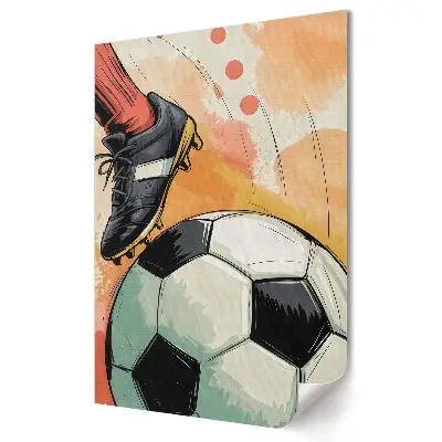 Retro plagát s motívom dynamickej akcie na futbalovom ihrisku