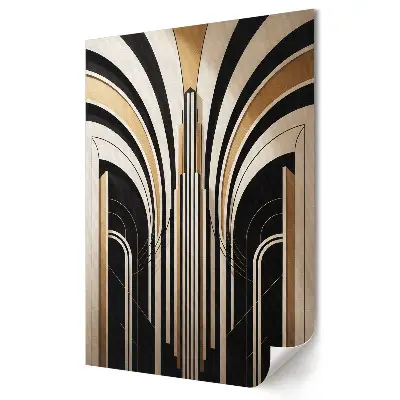 Retro plagát Zlaté čiary v štýle art deco