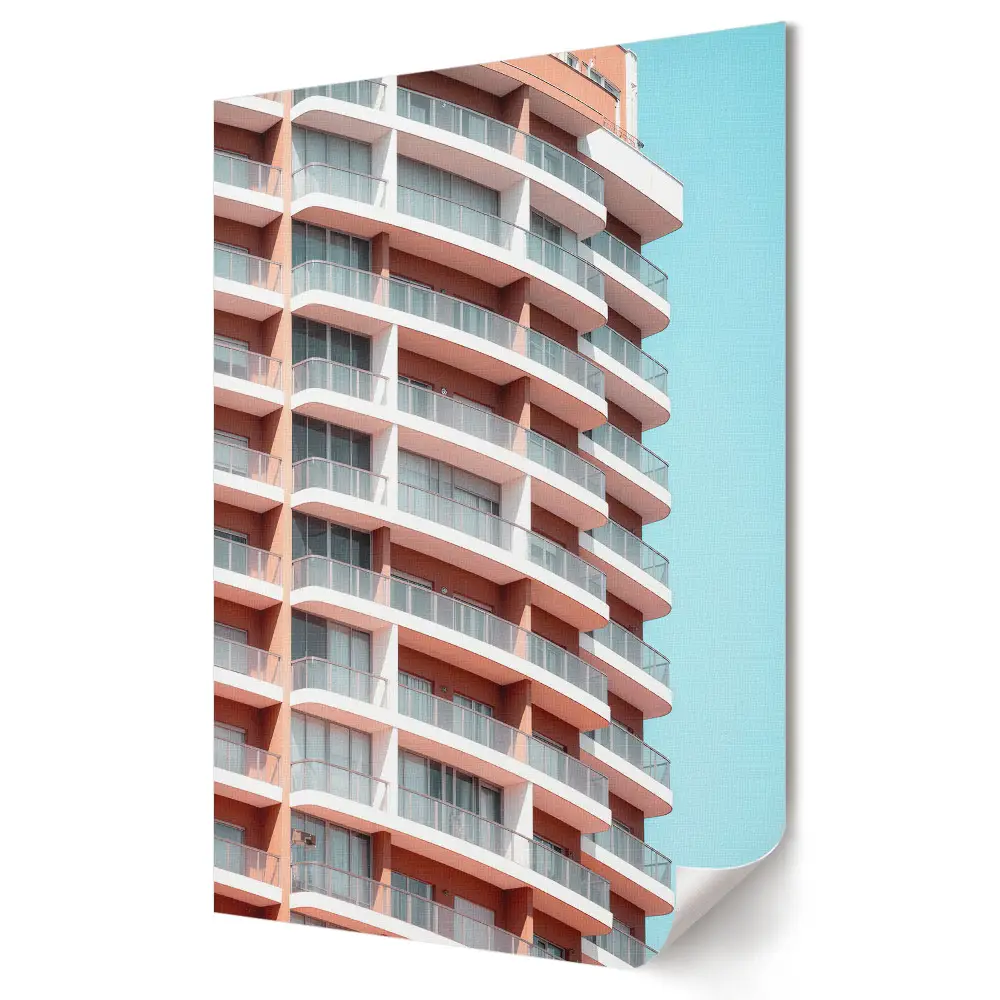 Retro plagát Moderná architektúra v pastelových farbách