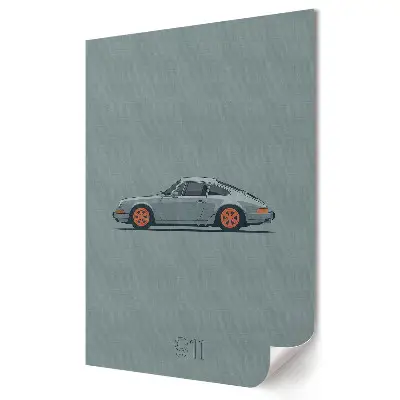 Minimalistický plagát do obývačky s motívom Porsche 911