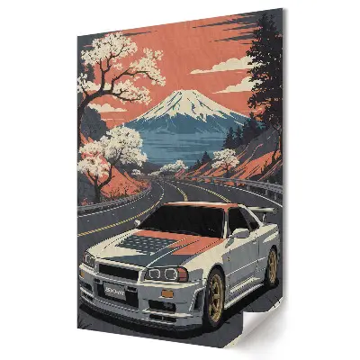 Retro plagát Japonská legenda v horskej scenérii