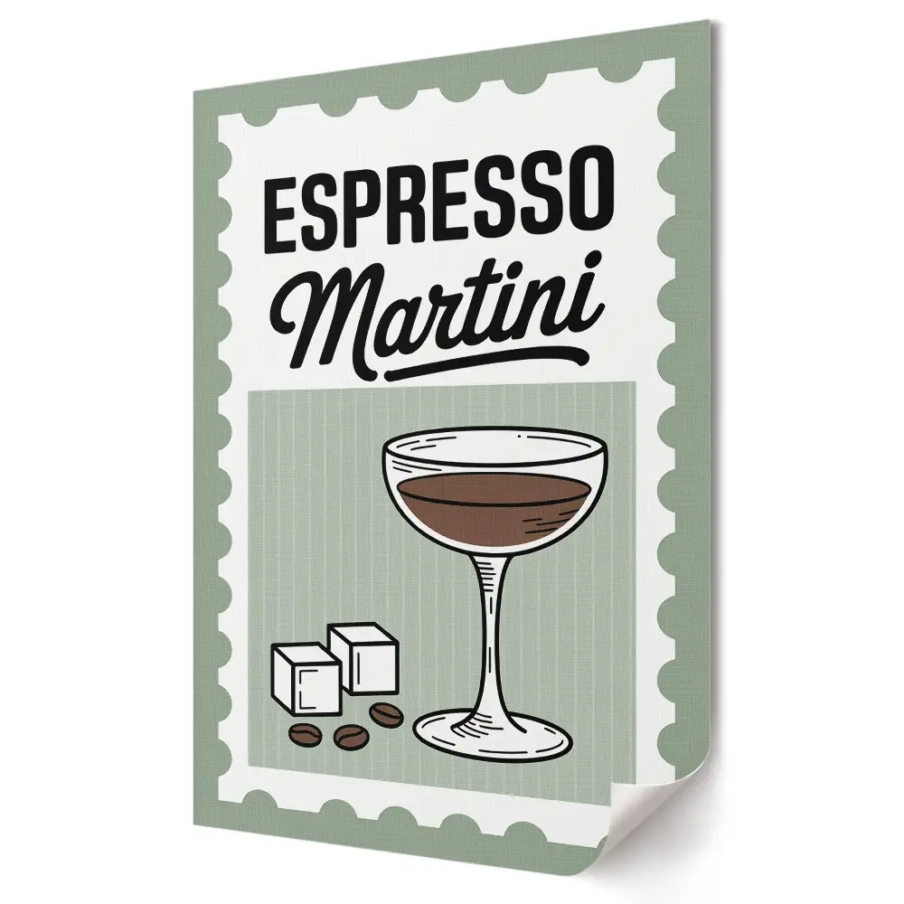 Retro plagát Káva v kokteile Espresso Martini