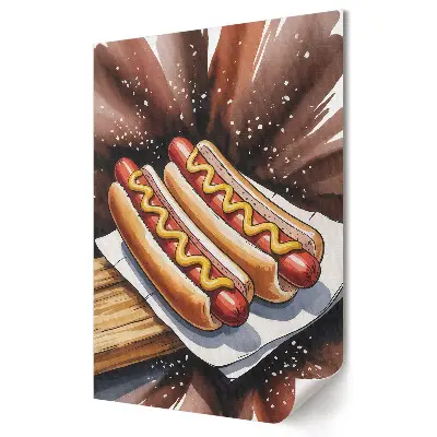 Plagát do obývačky Šťavnaté hotdogy s horčicou