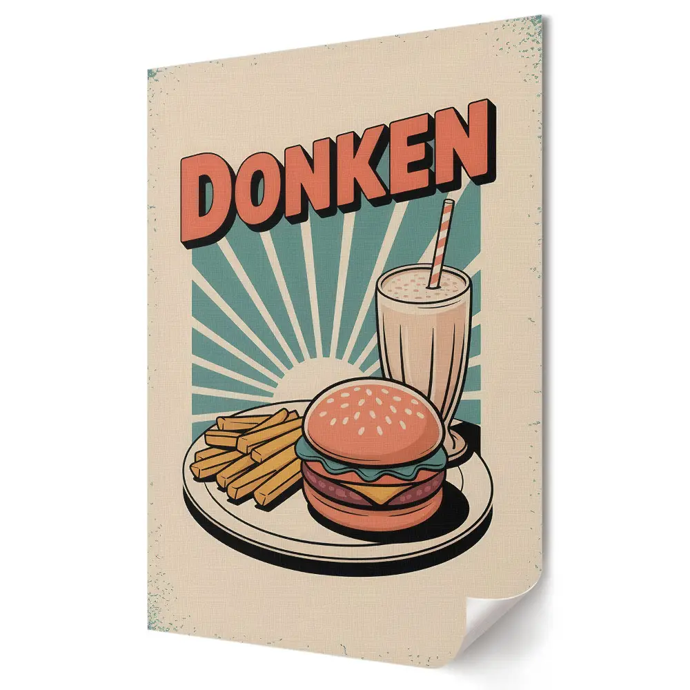 Retro plagát s motívom klasického jedla