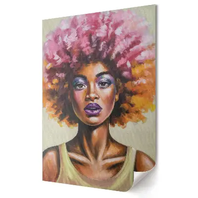 Farebný plagát s portrétom účesu afro