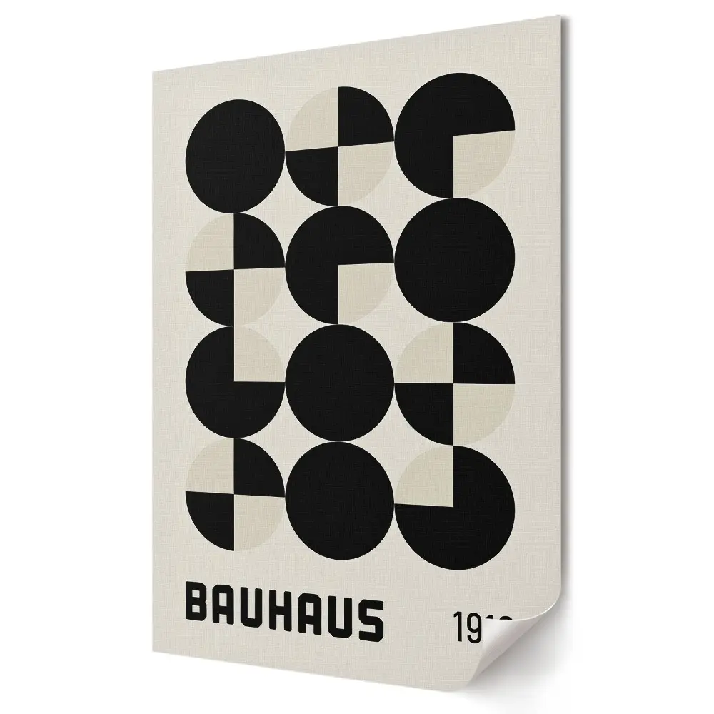 Retro plagát s minimalistickým dizajnom v štýle Bauhaus