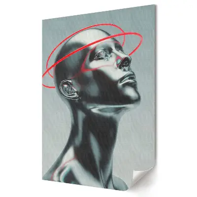 Plagát futuristická silueta s holografickým akcentom