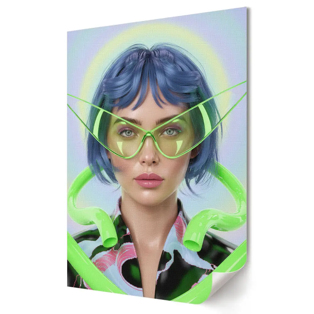 Plagát Futuristická móda v neónových farbách