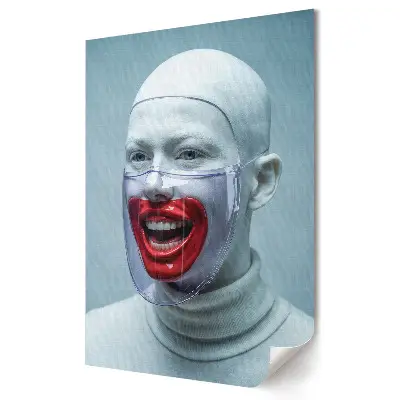 Retro plagát Maska emócií v surrealistickom štýle