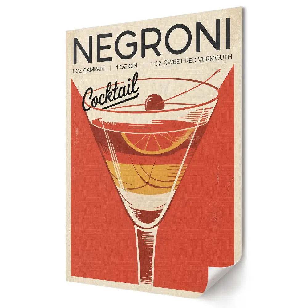 Plagát do obývačky Klasický retro kokteil Negroni