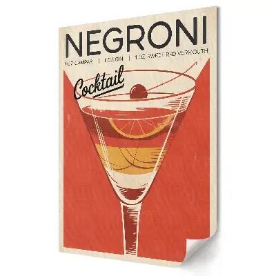 Plagát do obývačky Klasický retro kokteil Negroni