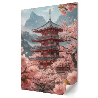 Plagát Jarné kvety v japonskej krajine do obývačky