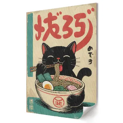 Plagát Šťastná mačka s ramienkami v Japonsku