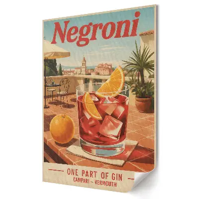 Plagát do obývačky Klasický Negroni na slnečnom mieste