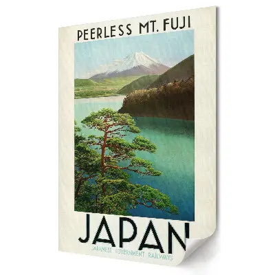 Retro plagát Veľkoleposť hory Fudži v Japonsku