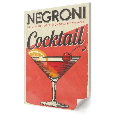 Plagát do obývačky Klasický retro kokteil Negroni